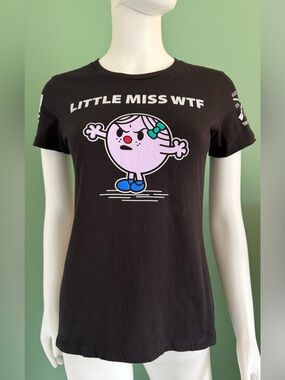 Grunt Style Little Miss WTF Graphic Tee - Black with Purple & Blue Accents